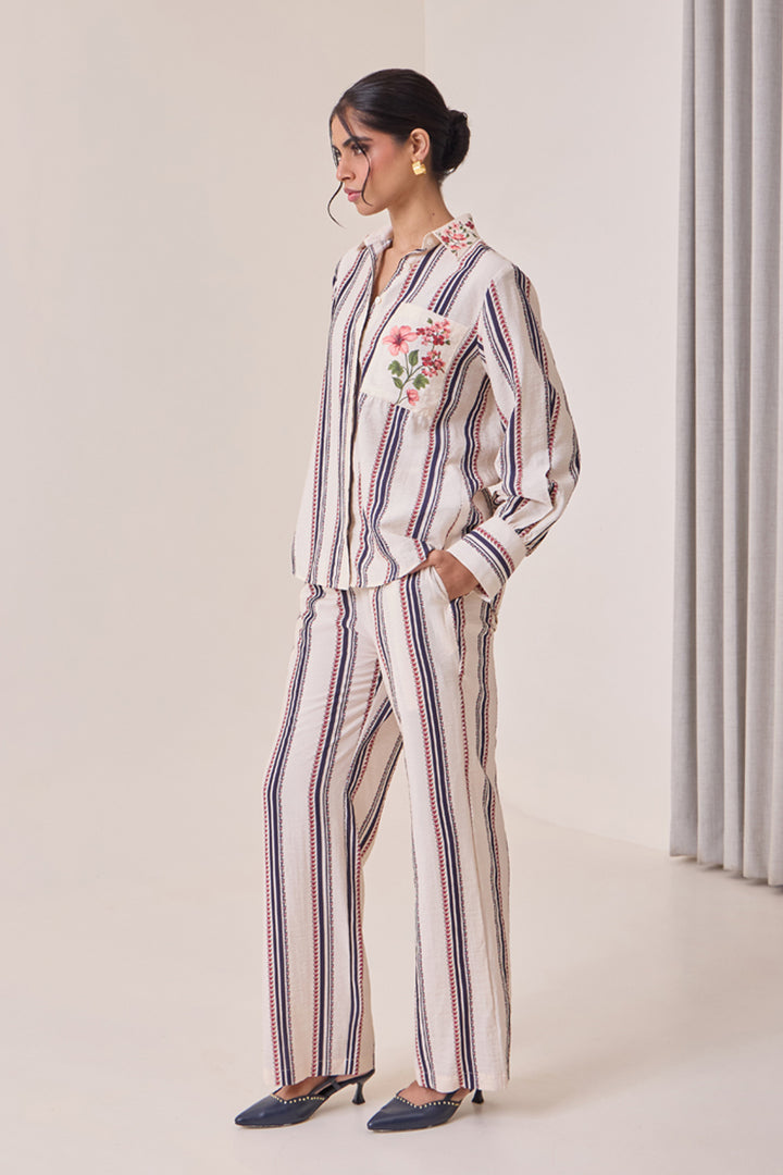 Creme Striped Pants