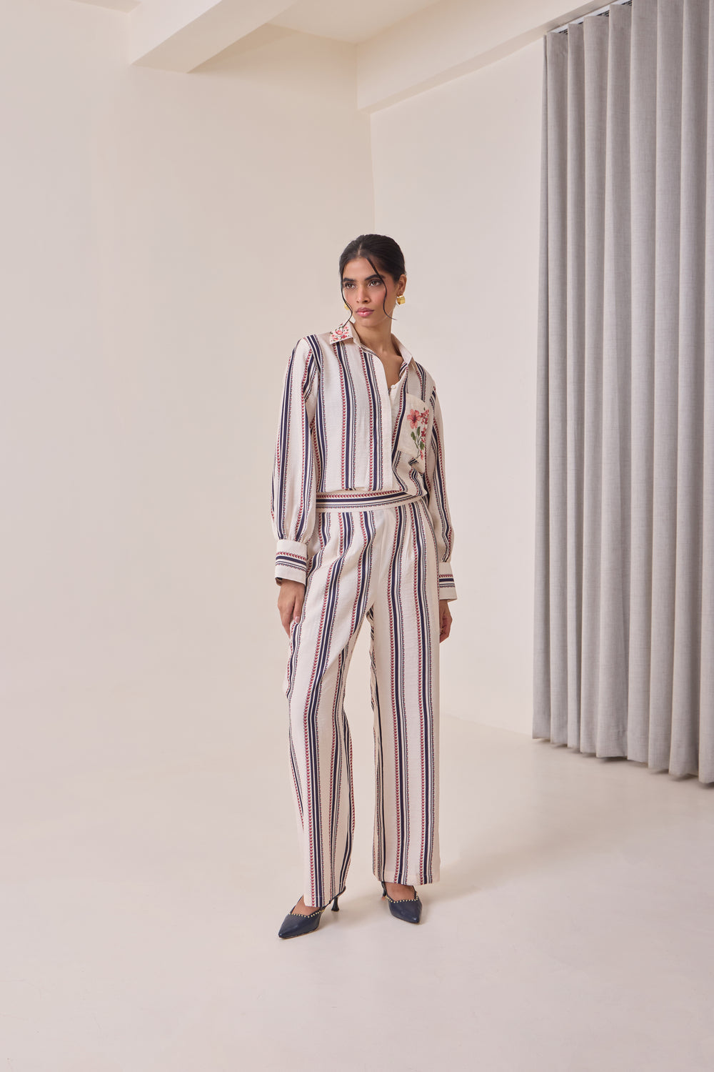 Creme Striped Pants