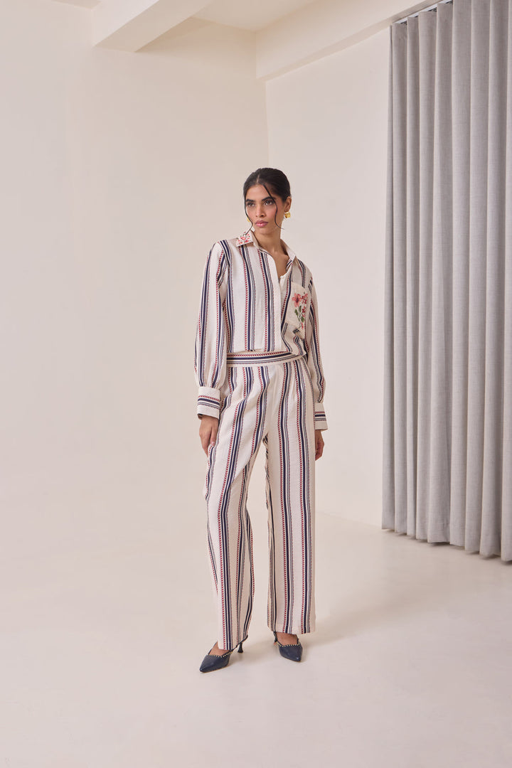 Creme Striped Pants