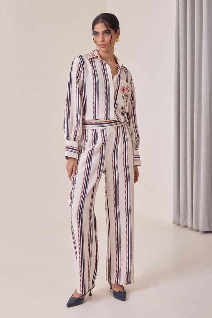 Creme Striped Pants