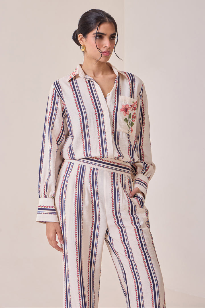Creme Petal Pocket Shirt