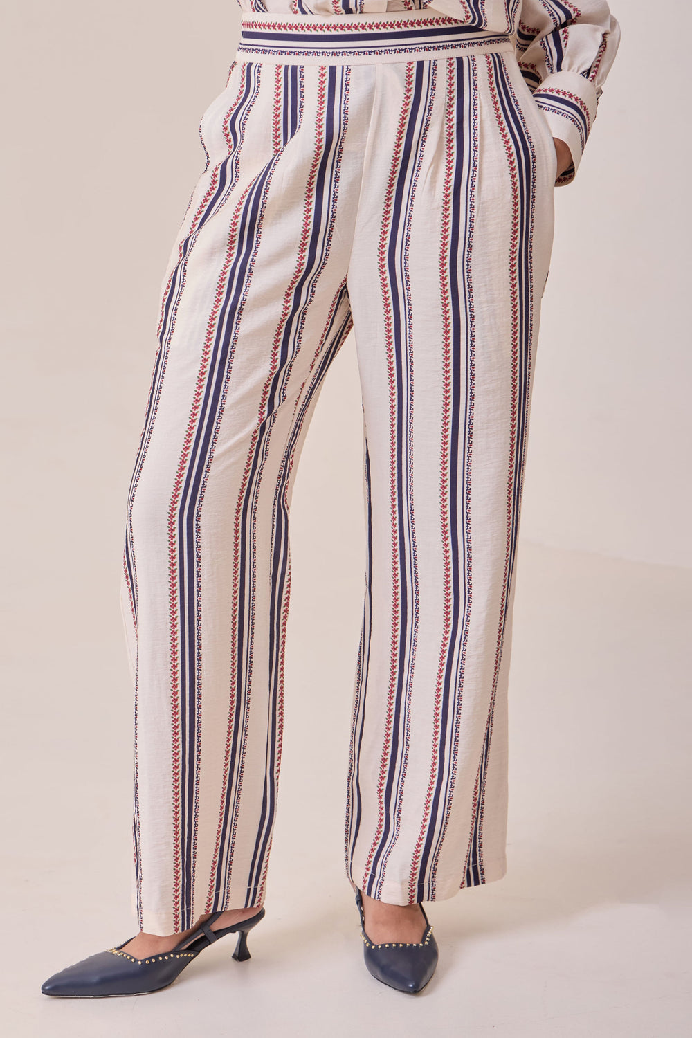 Creme Striped Pants