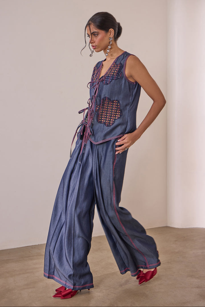 Denim Flared Pants