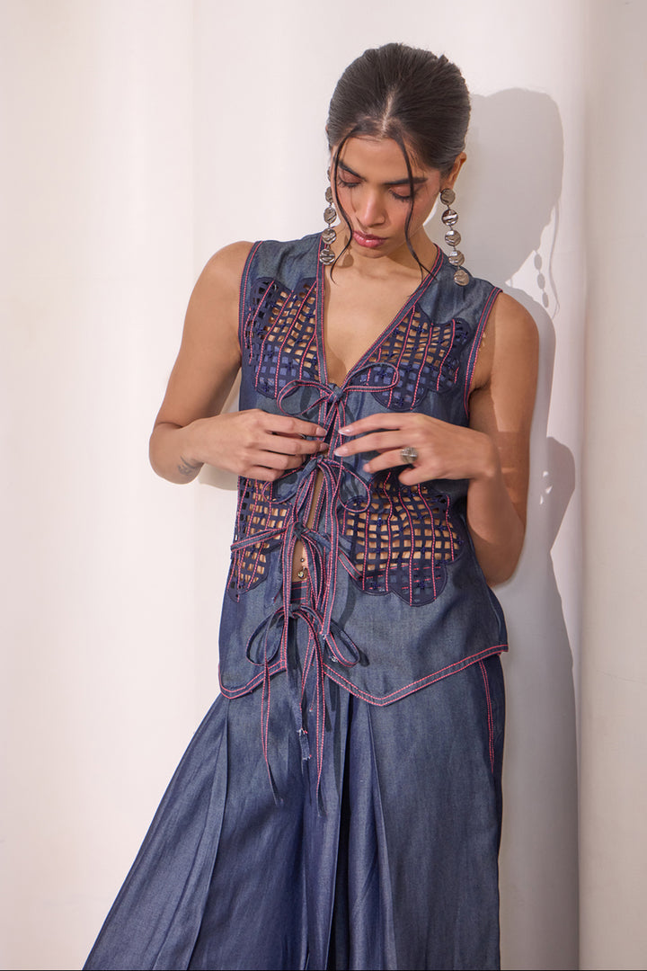 Pink Pop Denim Vest