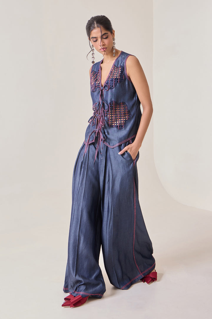 Denim Flared Pants