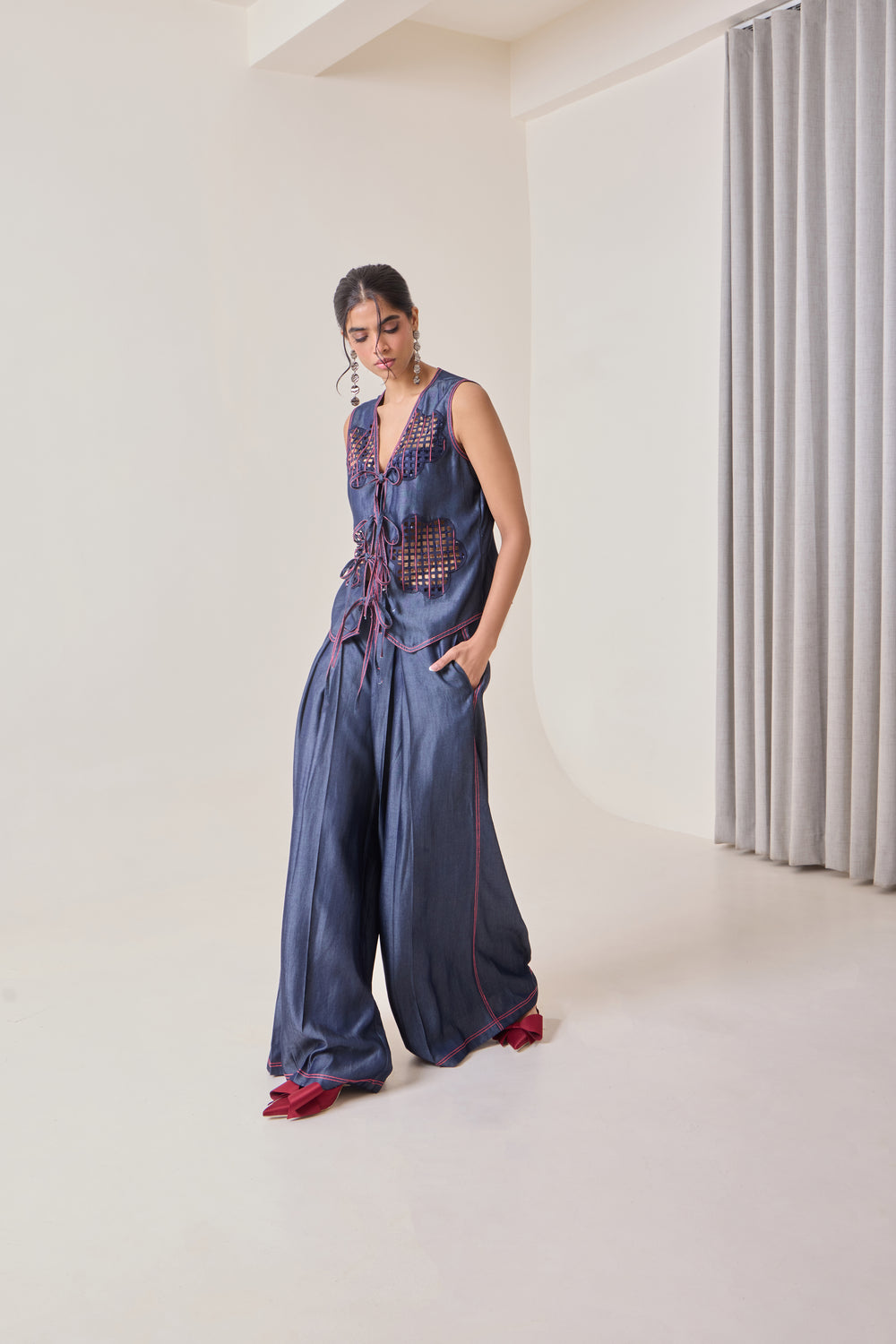 Denim Flared Pants