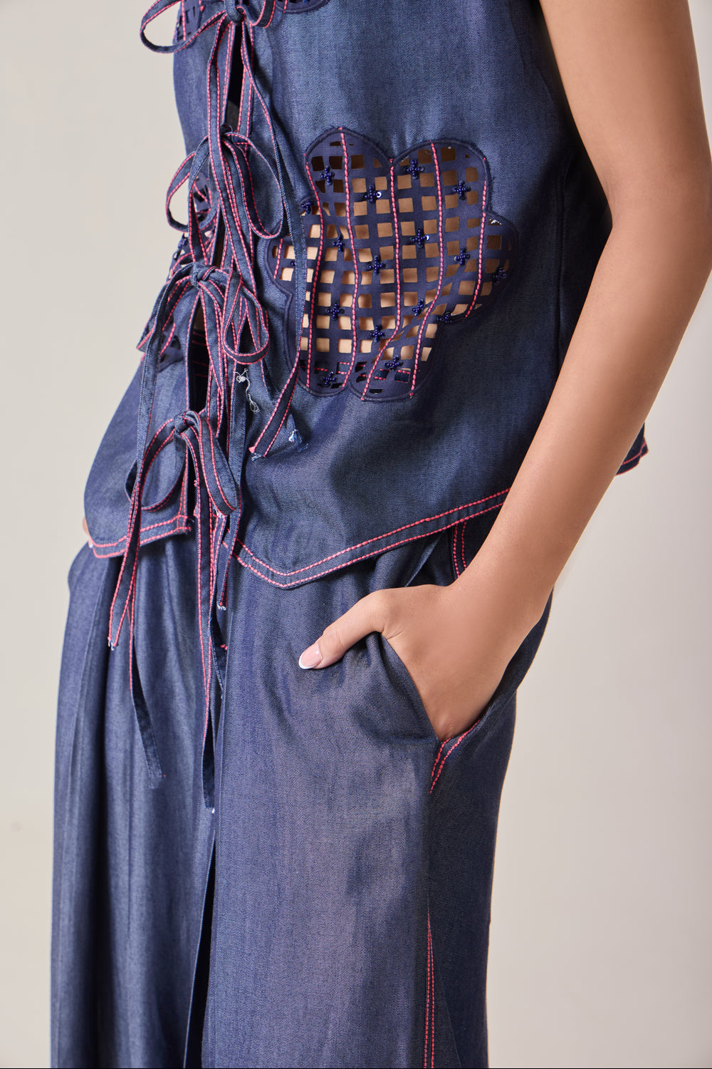 Pink Pop Denim Vest