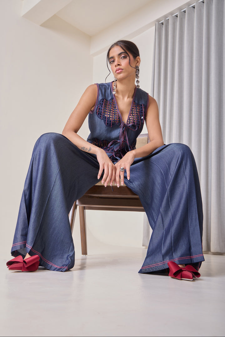 Denim Flared Pants