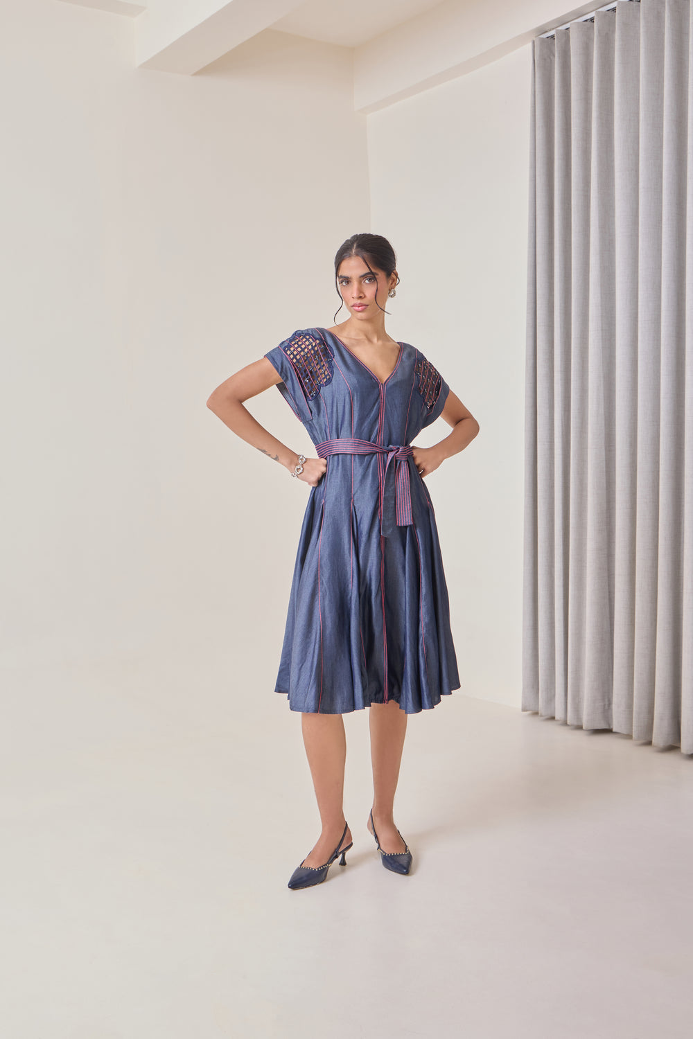Pink Pop Denim Midi