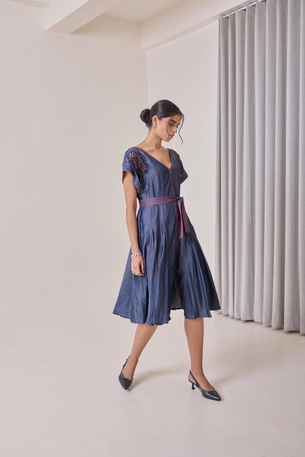 Pink Pop Denim Midi