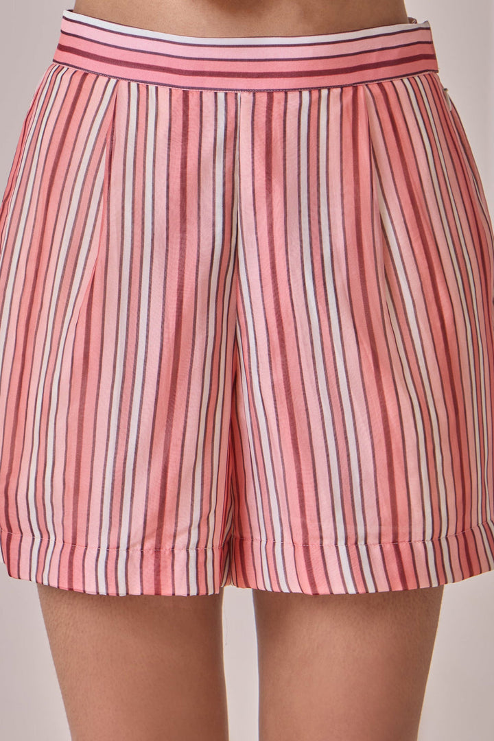 Plum Striped Shorts