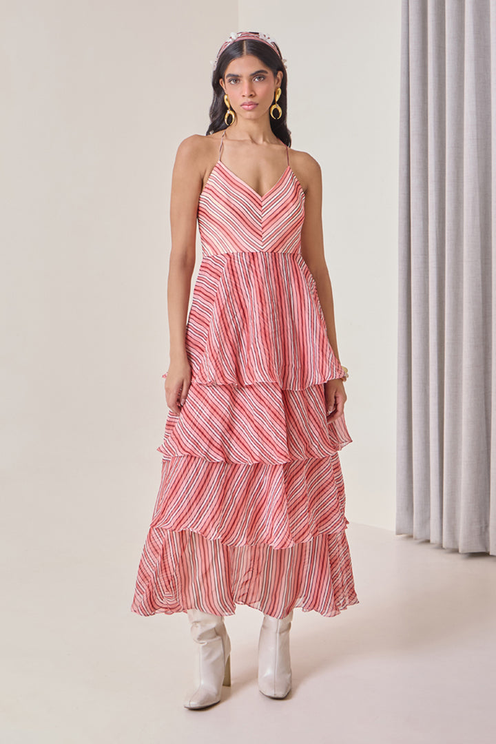 Plum Ruffled Maxi Dress