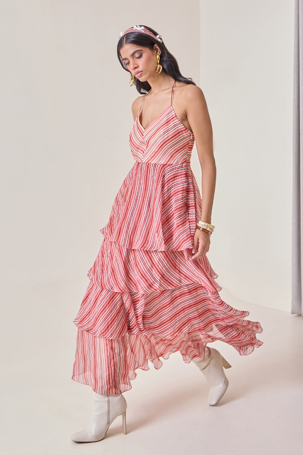 Plum Ruffled Maxi Dress