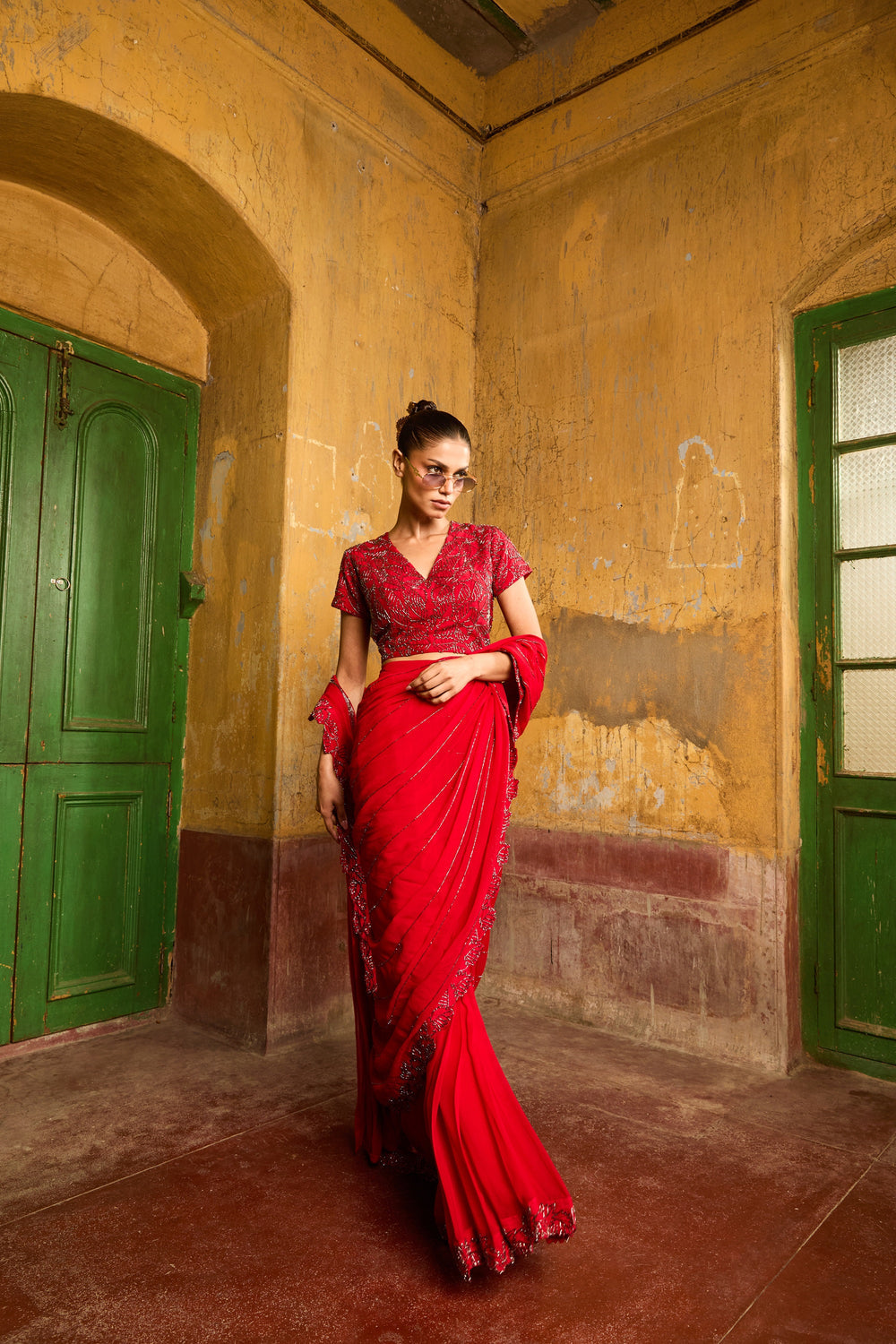 Scarlet Veil Saree