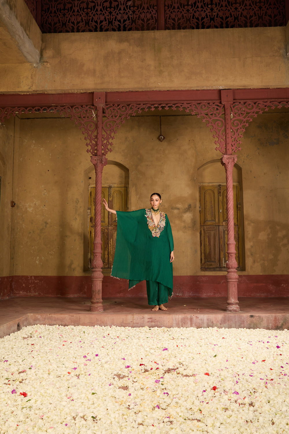 Raas Gulnaar Kaftan in Emerald