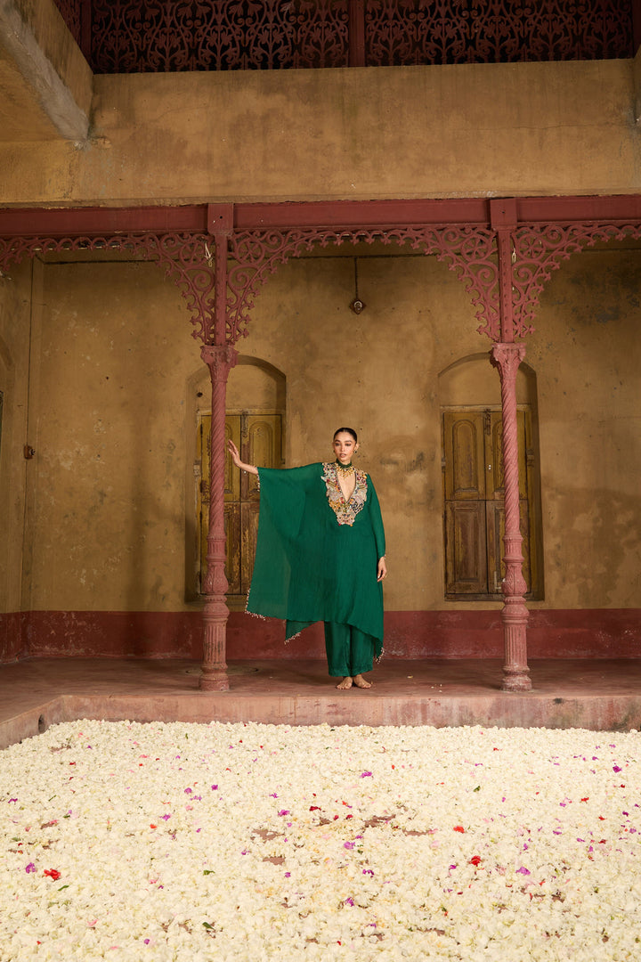 Raas Gulnaar Kaftan in Emerald
