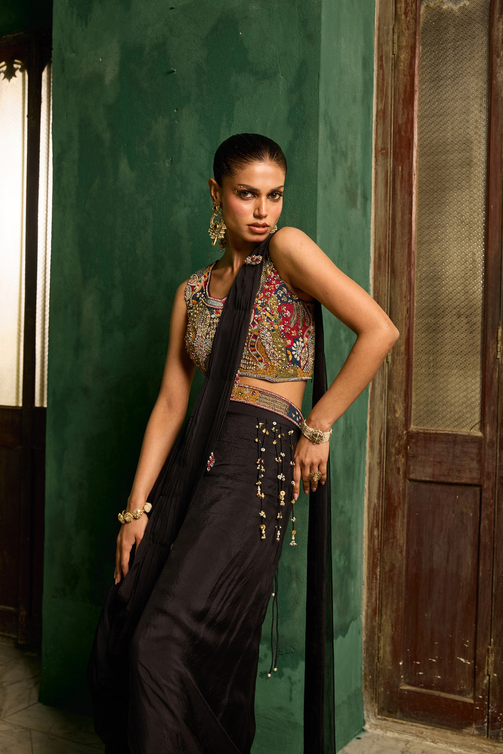 Noir Heer Saree set