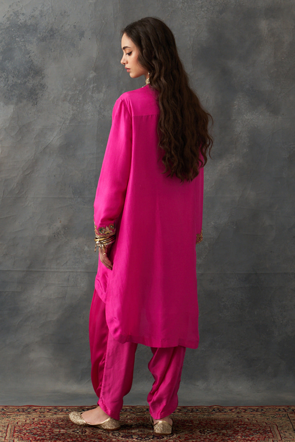 Fuchsia Pink Kurta & Dhoti Set