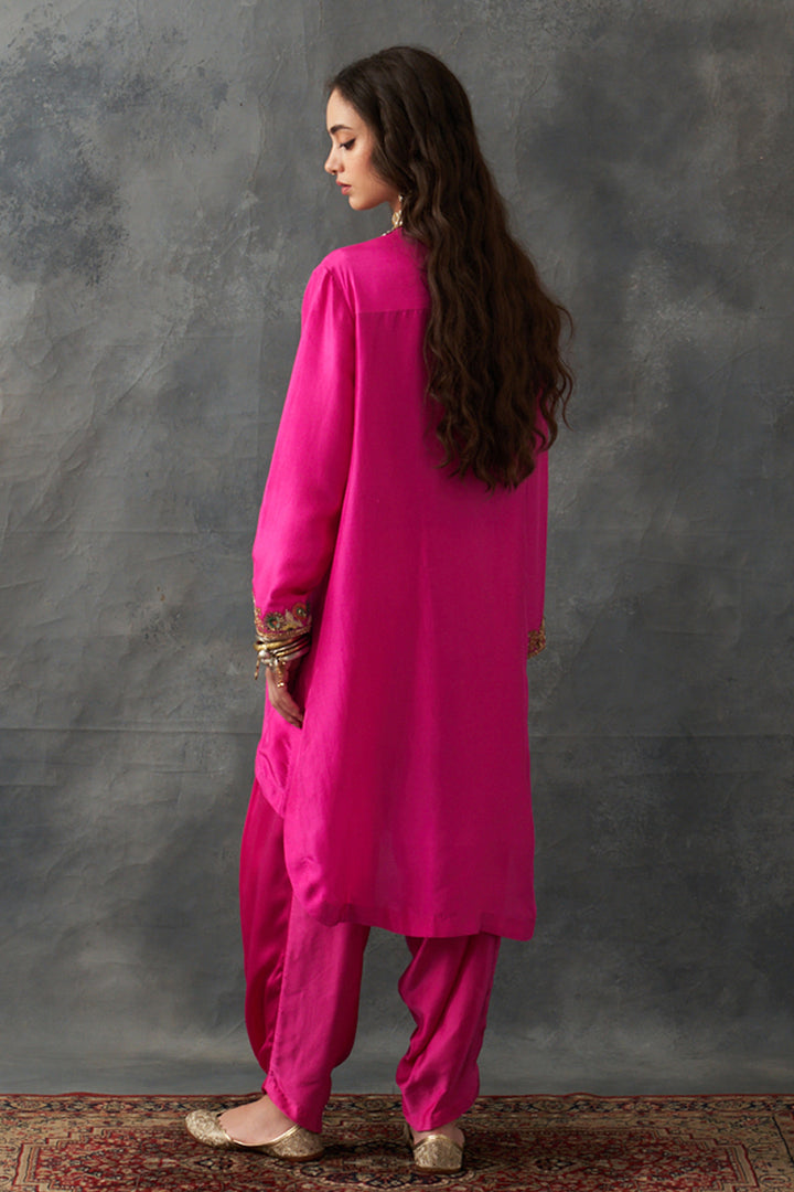 Fuchsia Pink Kurta & Dhoti Set