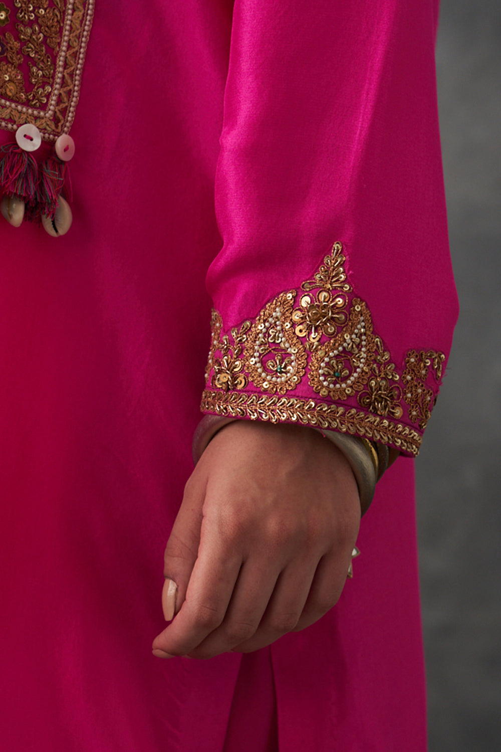 Fuchsia Pink Kurta & Dhoti Set
