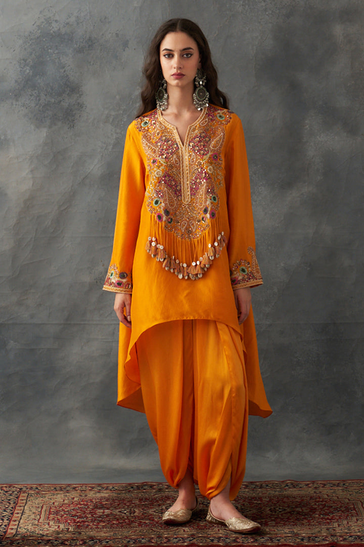 Mustard Kurta & Dhoti Set