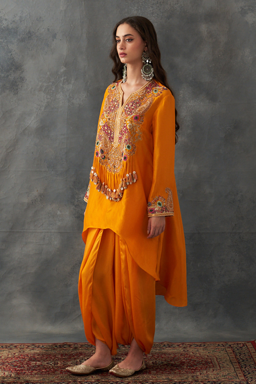 Mustard Kurta & Dhoti Set