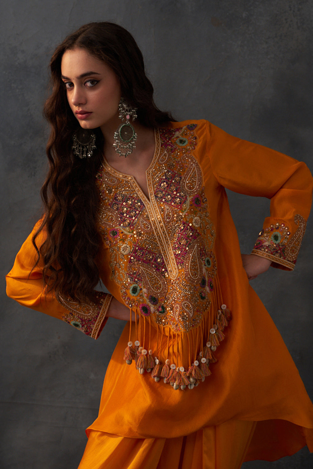 Mustard Kurta & Dhoti Set