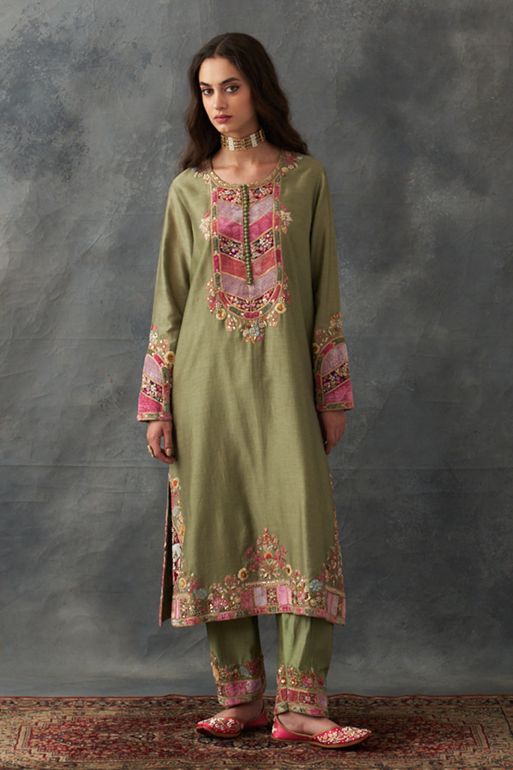 Olive Kurta Set