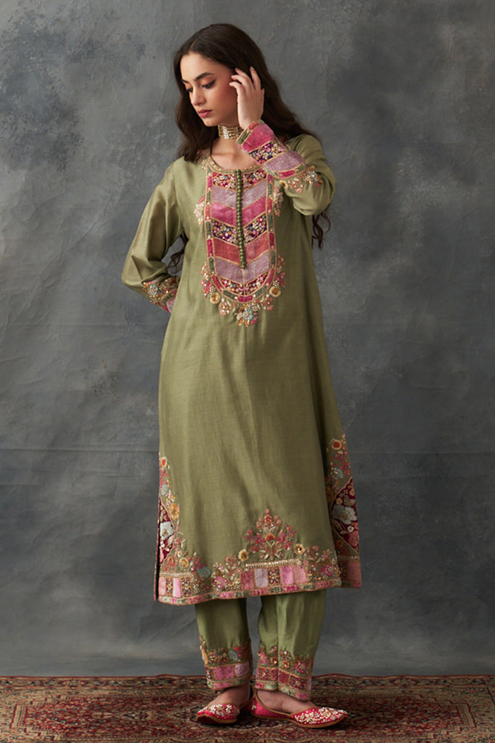 Olive Kurta Set