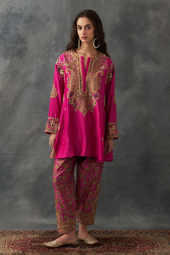 Fuchsia Pink Short Kurta Set