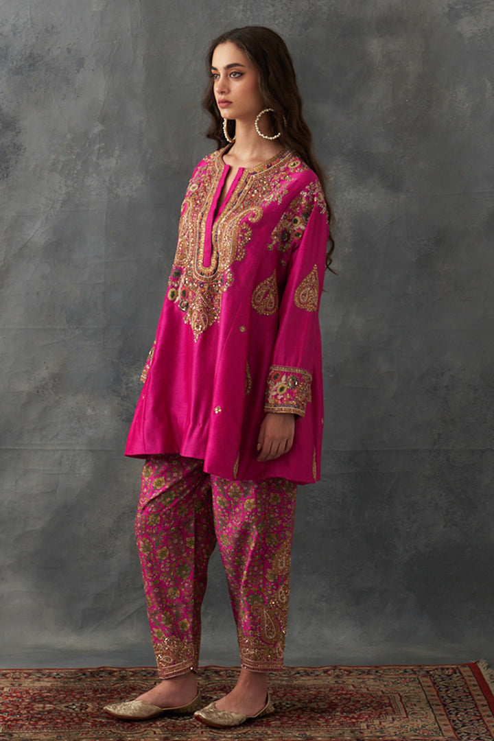 Fuchsia Pink Short Kurta Set