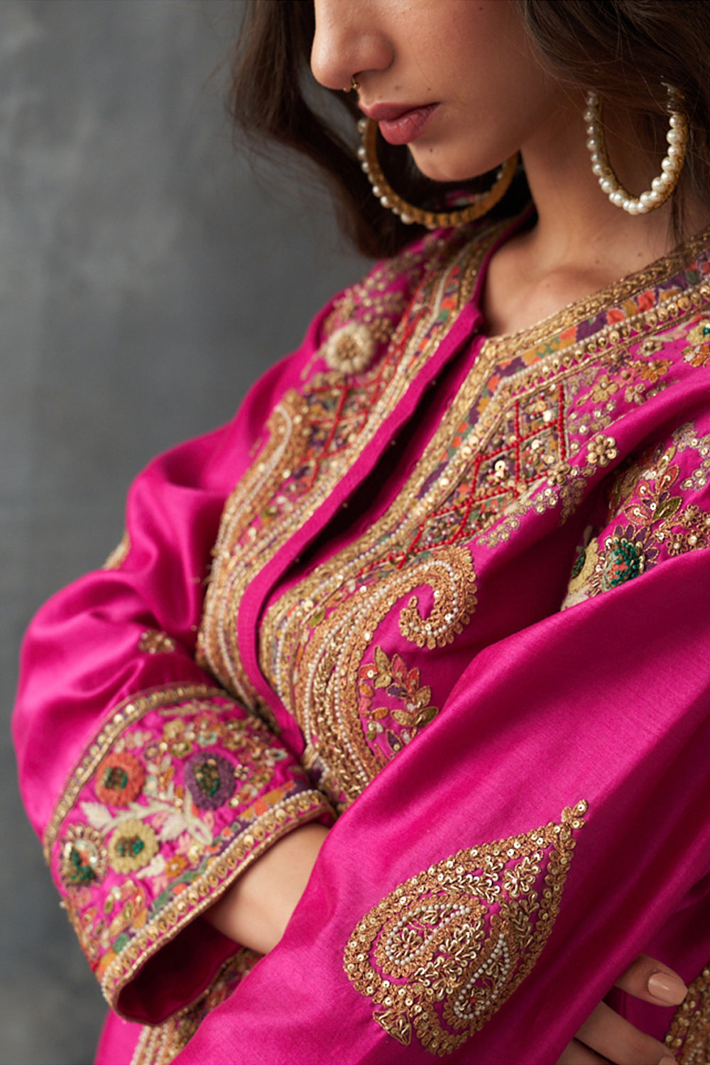 Fuchsia Pink Short Kurta Set