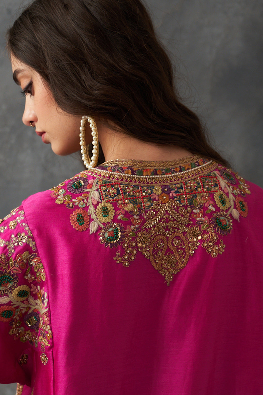 Fuchsia Pink Short Kurta Set