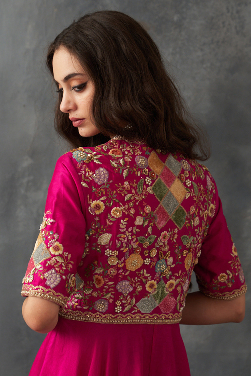 Fuchsia Pink Asymmetrical Kalidar Set