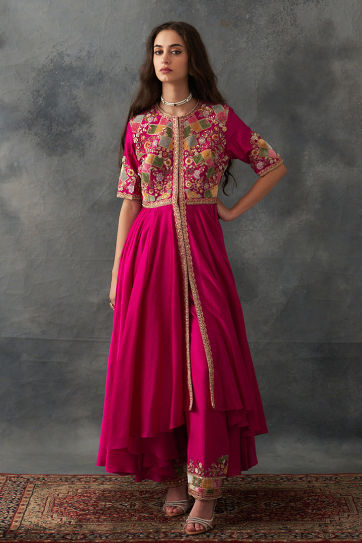 Fuchsia Pink Asymmetrical Kalidar Set
