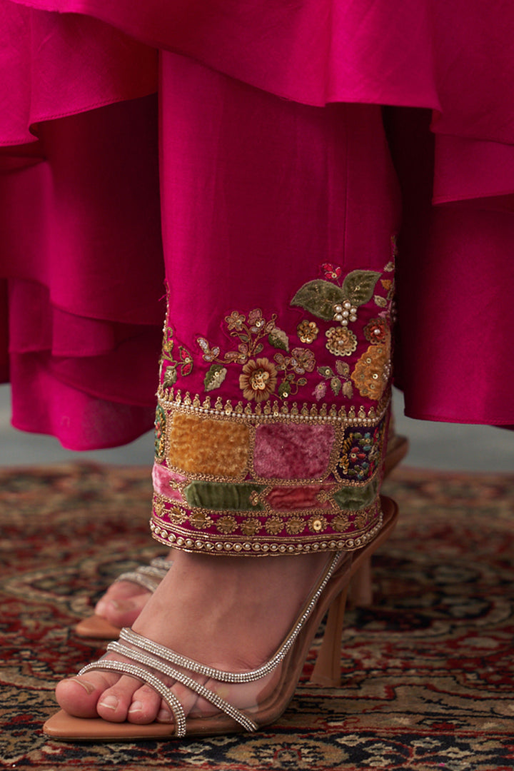Fuchsia Pink Asymmetrical Kalidar Set