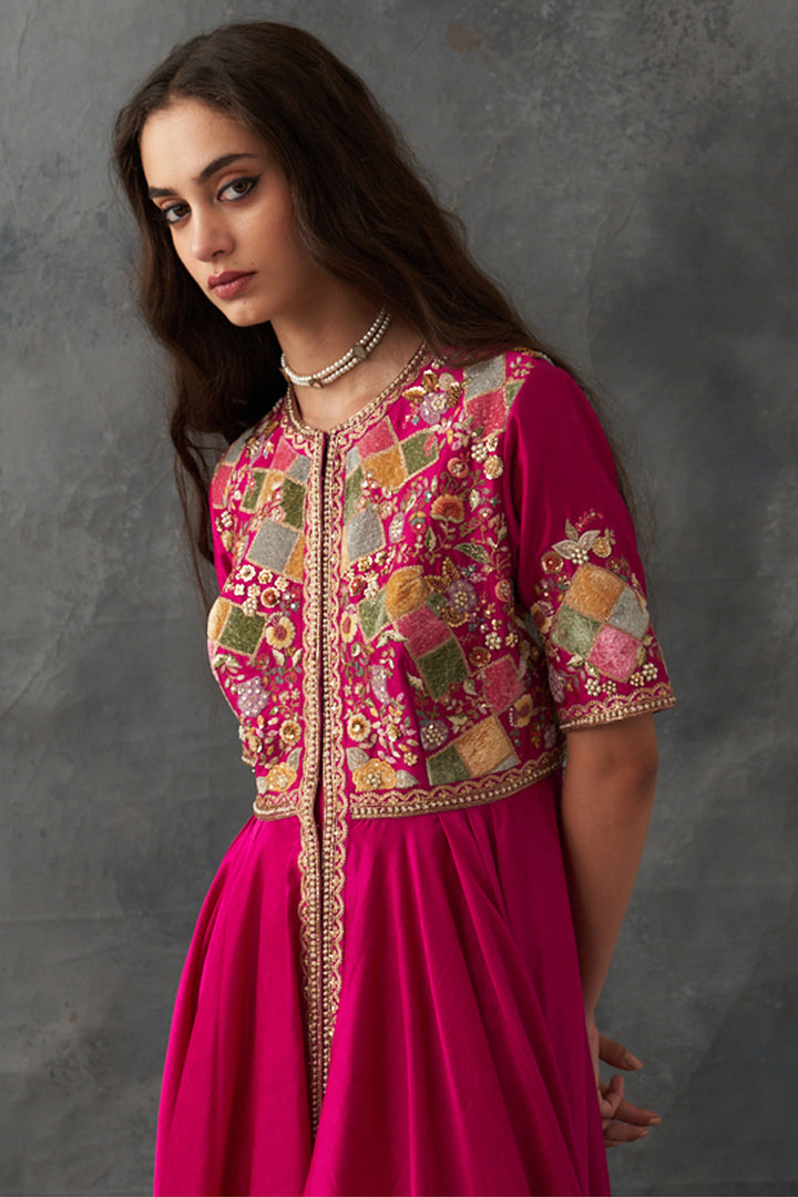Fuchsia Pink Asymmetrical Kalidar Set