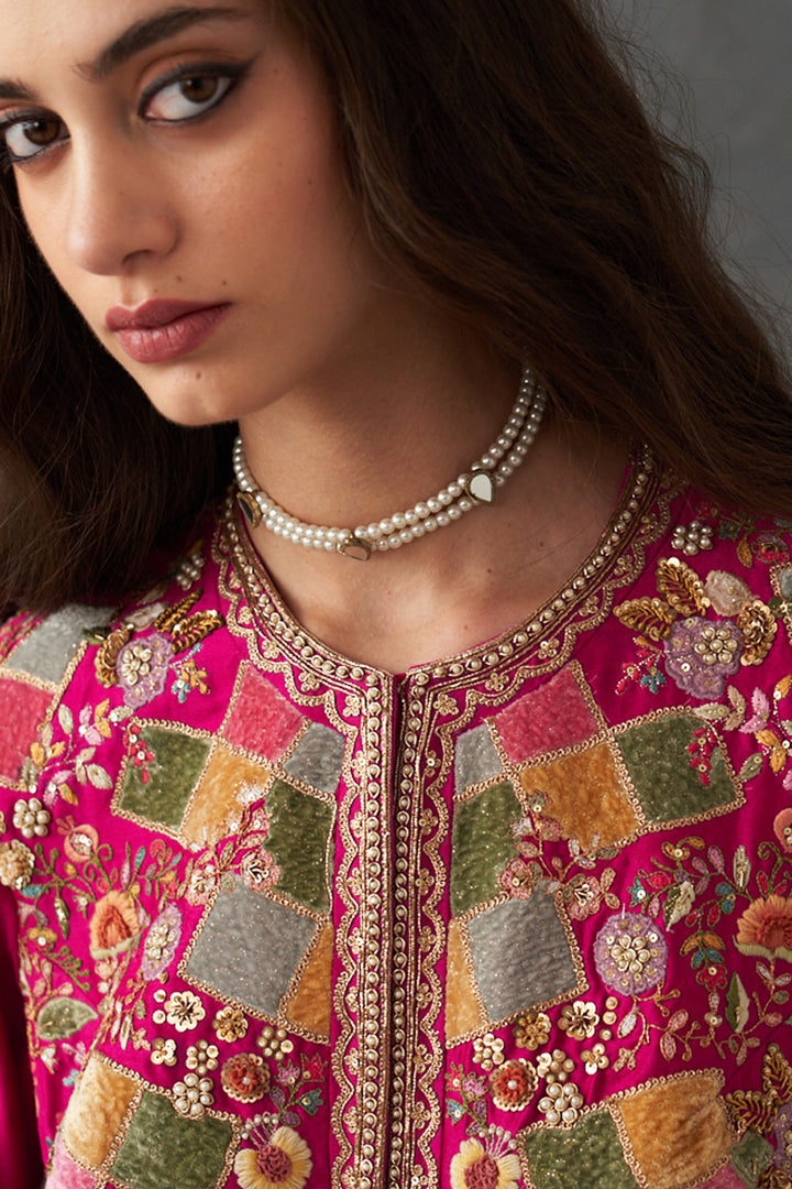 Fuchsia Pink Asymmetrical Kalidar Set
