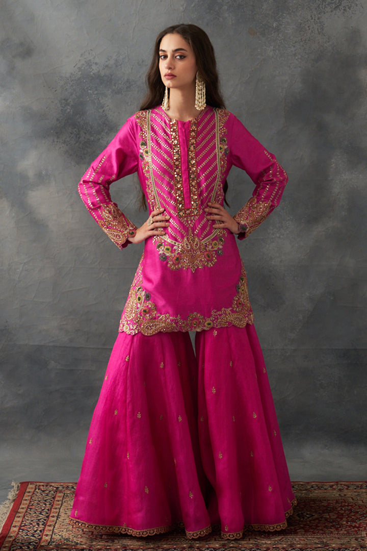 Fuchsia Pink Sharara Set