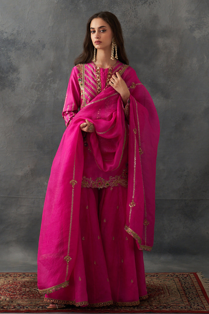 Fuchsia Pink Sharara Set