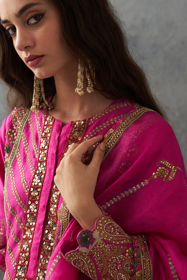 Fuchsia Pink Sharara Set