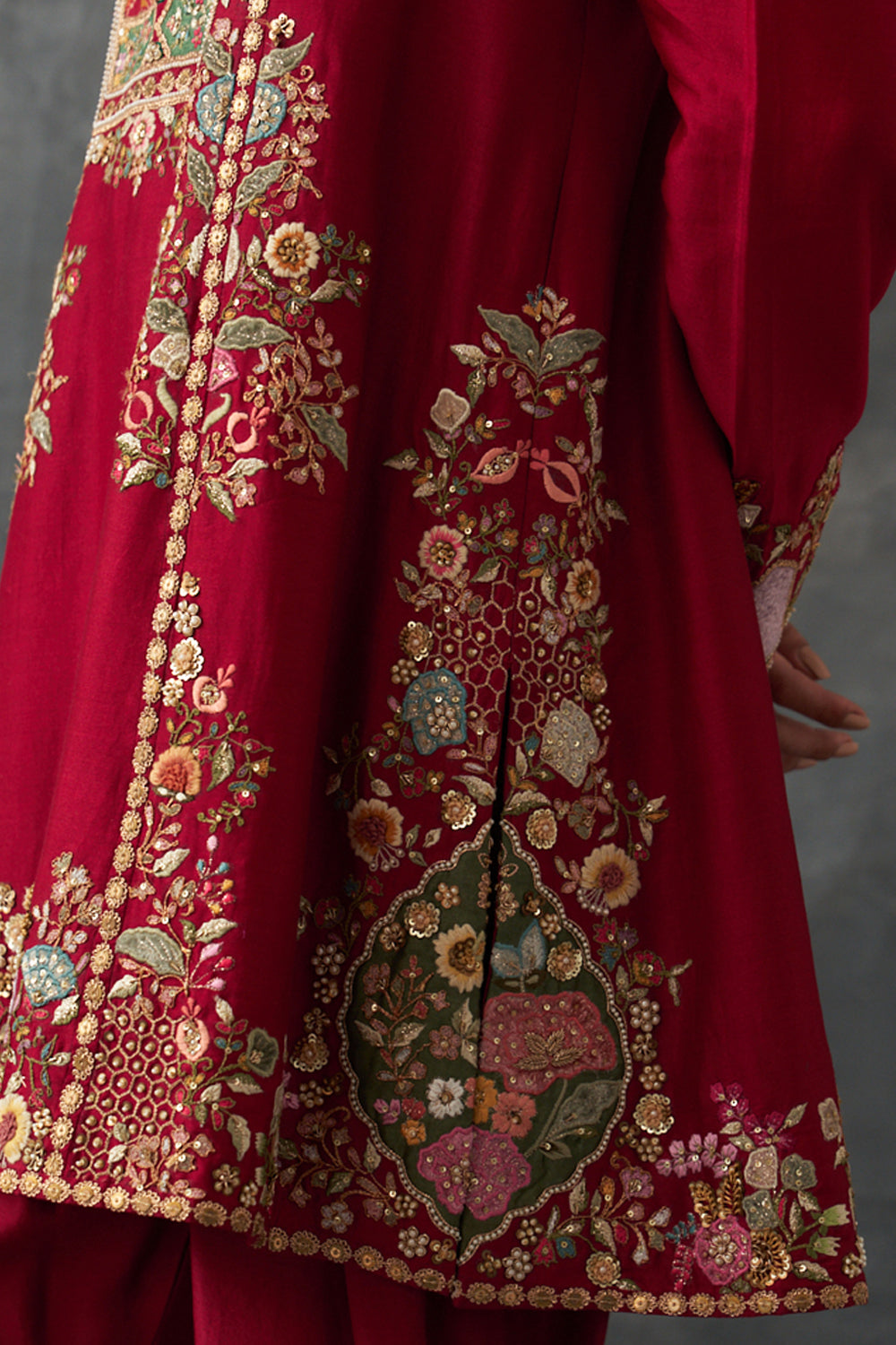 Red Phiran Kurta Set