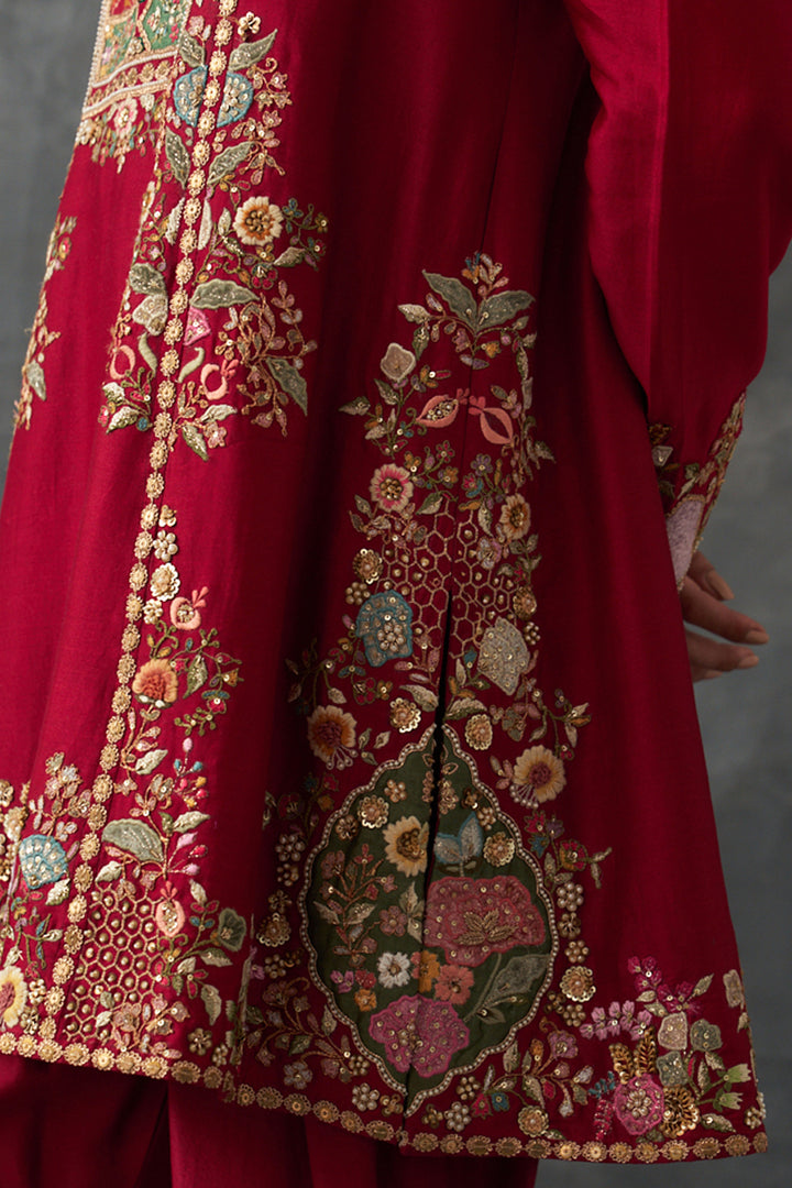 Red Phiran Kurta Set