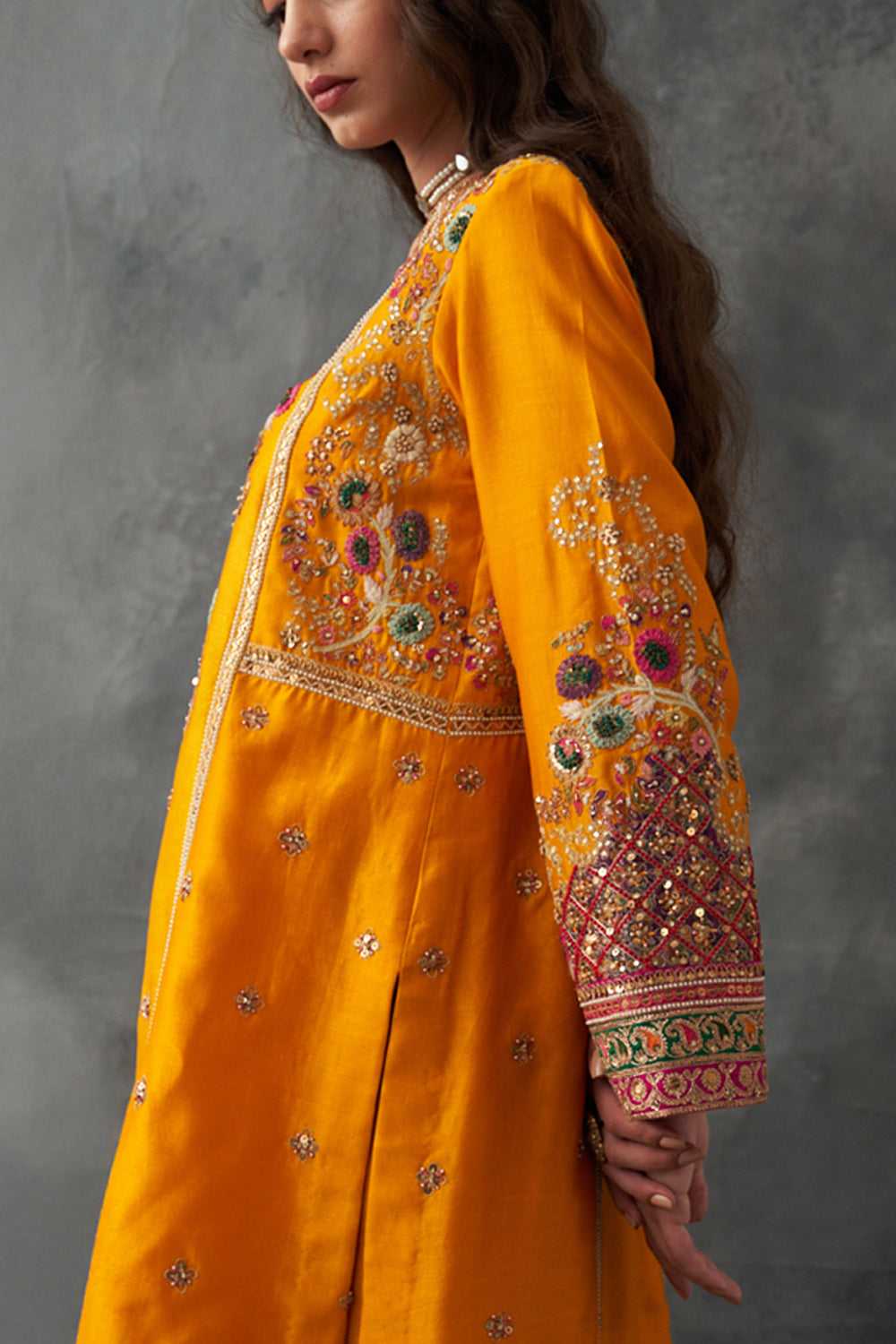 Mustard Short Kurta Set