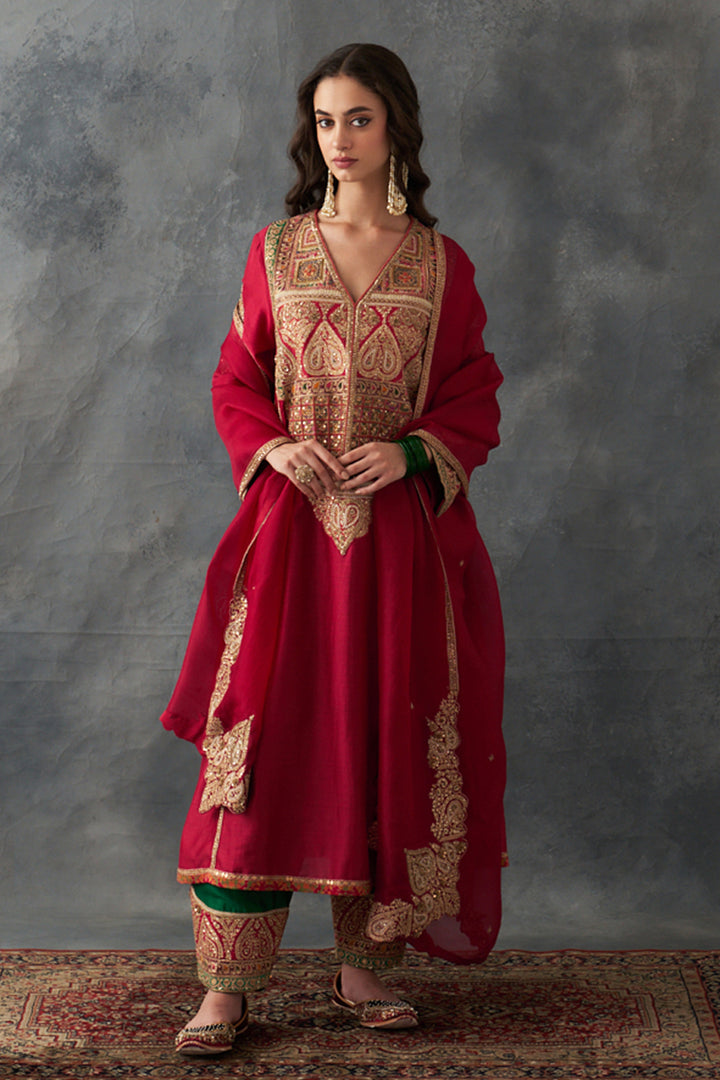 Crimson Red Kurta Set