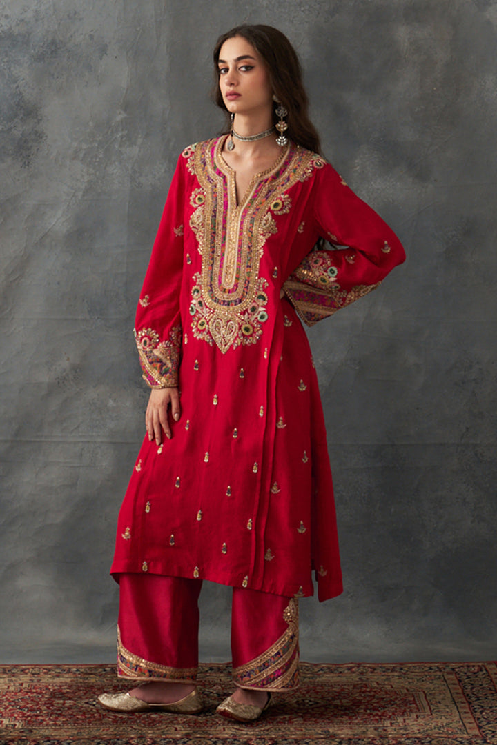 Crimson Red Kurta Set
