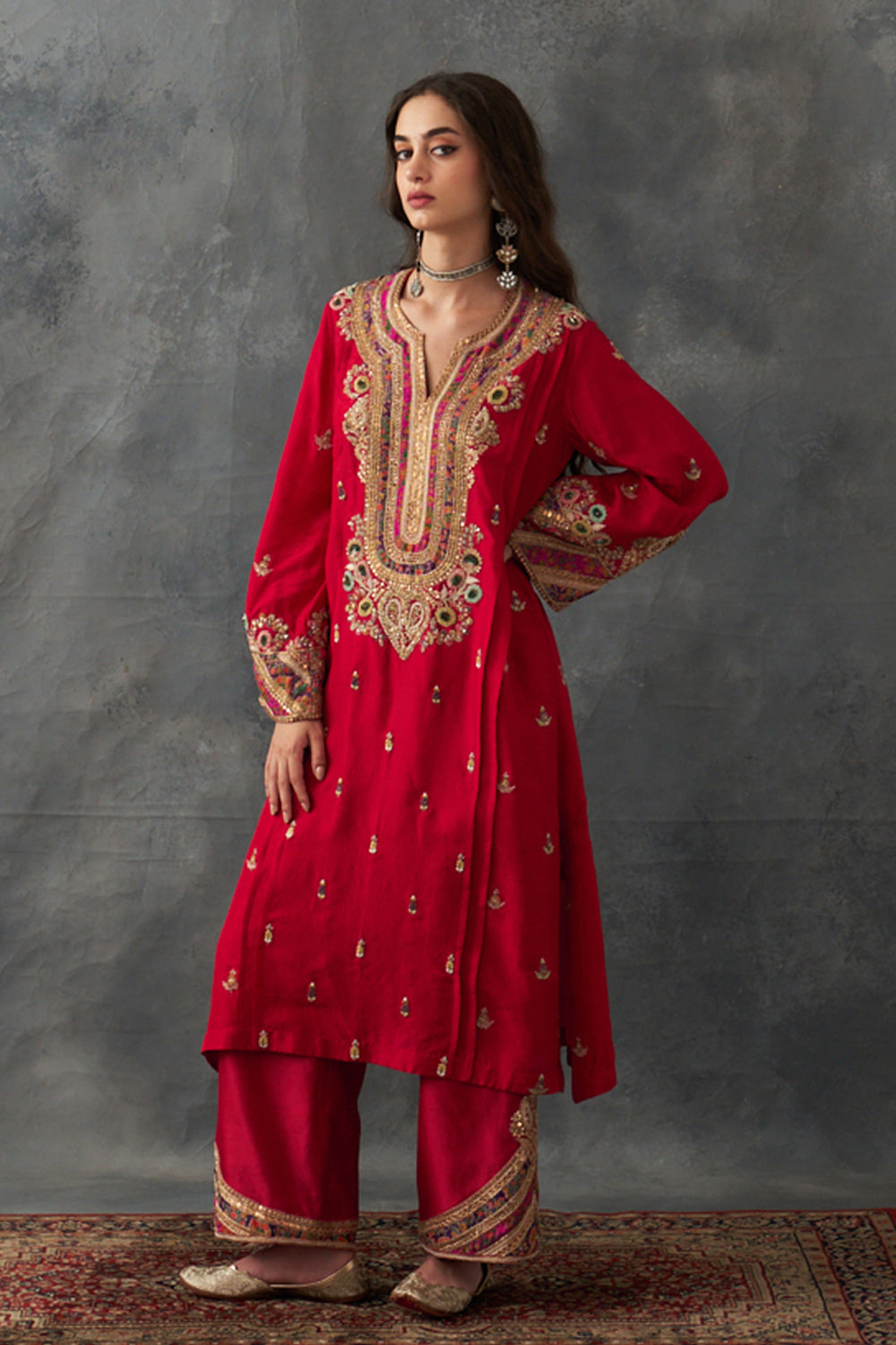 Crimson Red Kurta Set