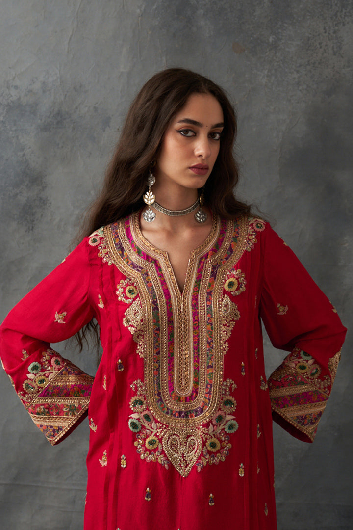 Crimson Red Kurta Set