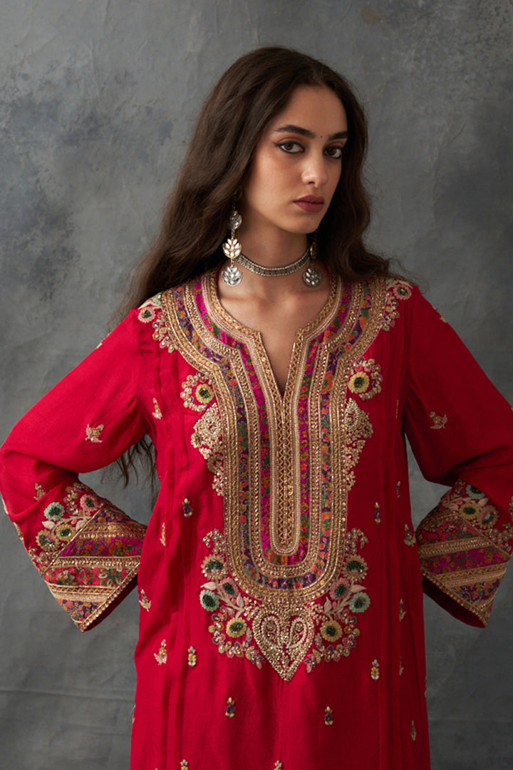 Crimson Red Kurta Set