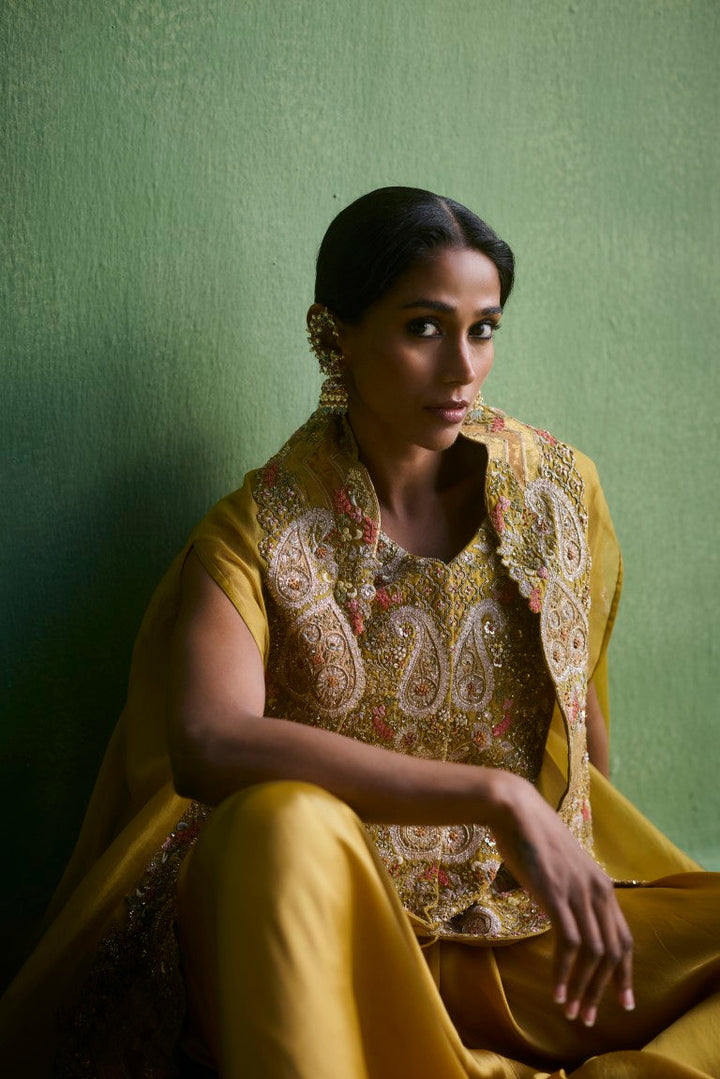 Short Jacket With Cape & Dhoti